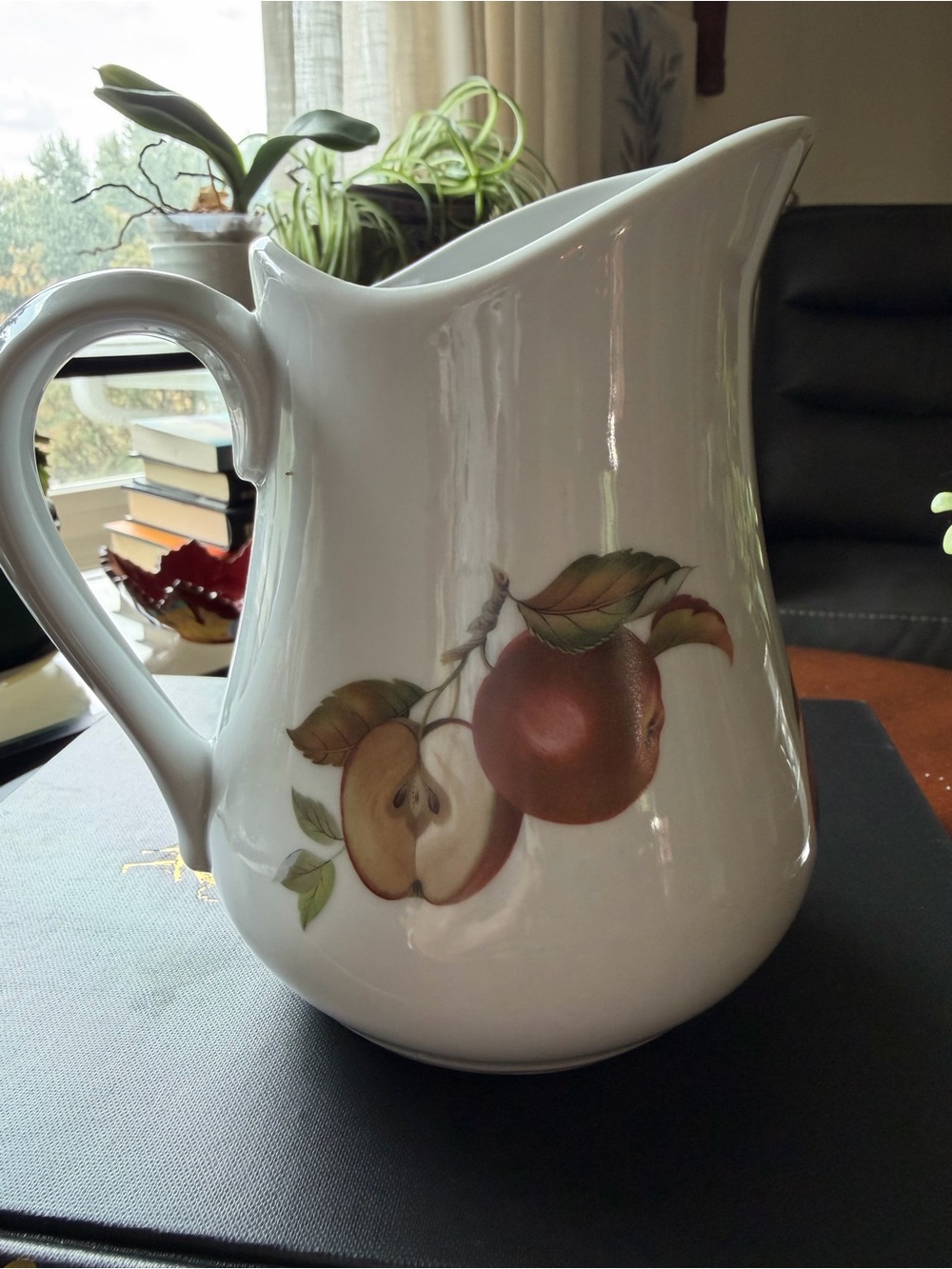 BIA Cordon Bleu Fruit motif decorative ceramic pitcher hand decorated in the USA - Picture 2 of 6